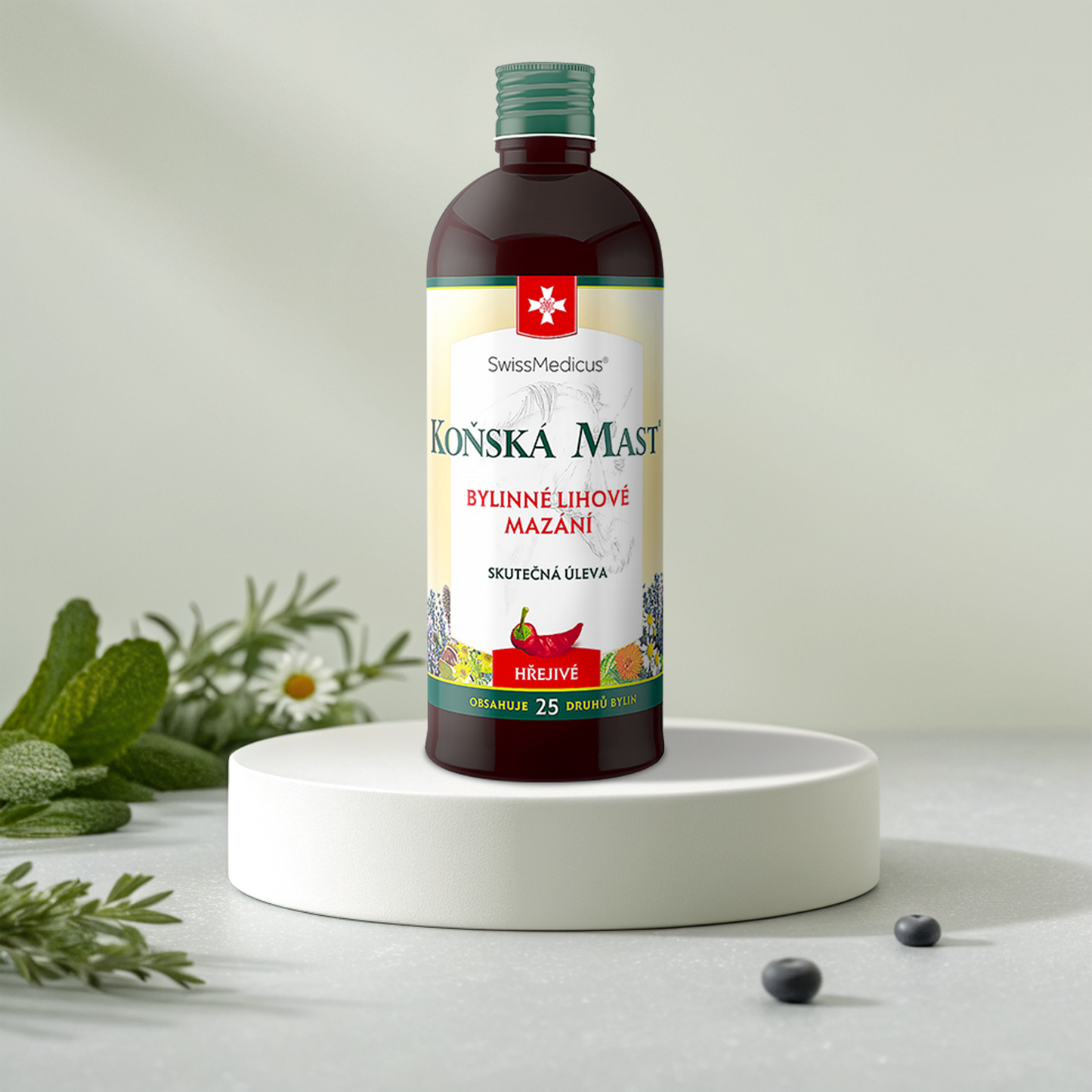 Konská masť Bylinné liehové mazanie hrejivé