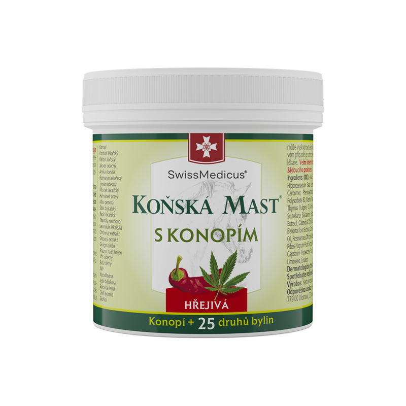 Konská masť s konopou hrejivá