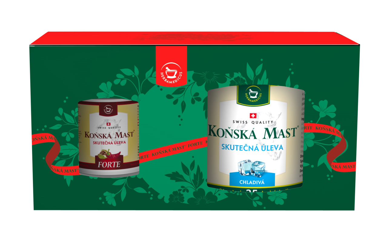 Darčekové balenie Konská masť chladivá 500 ml + Konská masť forte hrejivá 125 ml ZADARMO
